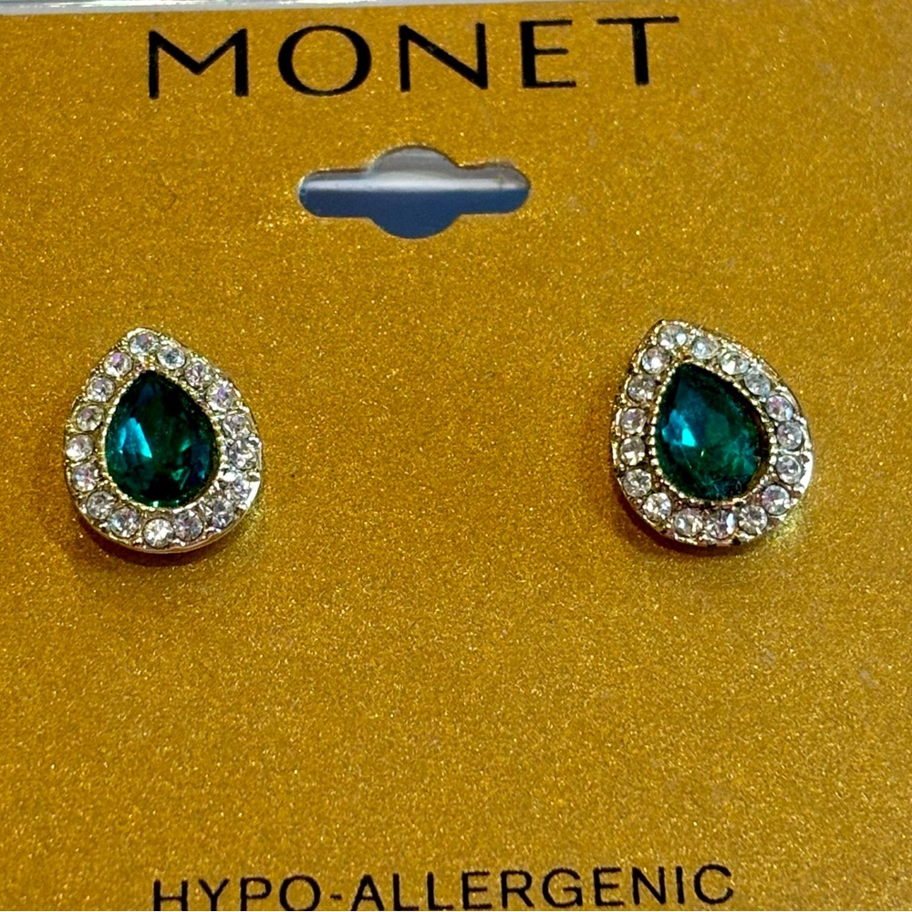 Monet green earrings.